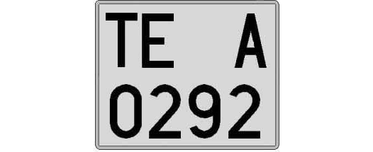 TE0292A matricula cuadrada