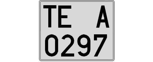 TE0297A matricula cuadrada