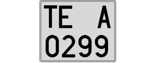 TE0299A matricula cuadrada