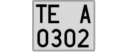 TE0302A matricula cuadrada