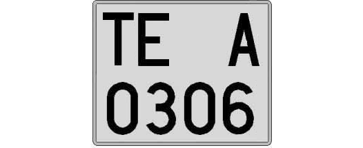 TE0306A matricula cuadrada