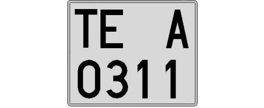 TE0311A matricula cuadrada