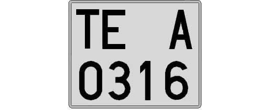 TE0316A matricula cuadrada
