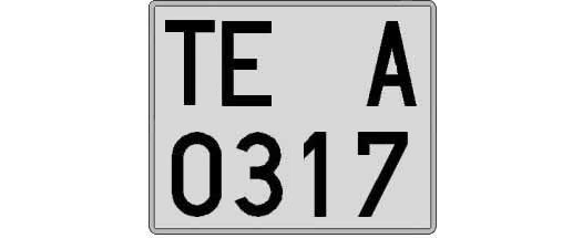 TE0317A matricula cuadrada