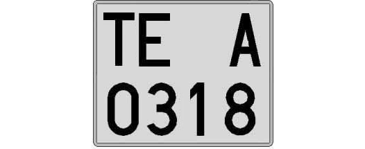TE0318A matricula cuadrada