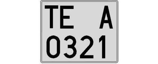 TE0321A matricula cuadrada