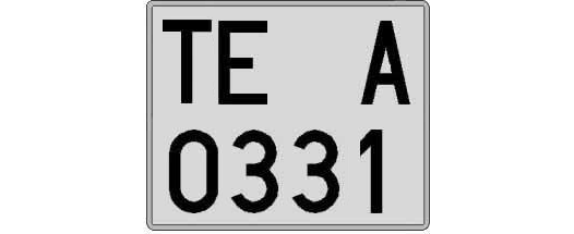 TE0331A matricula cuadrada