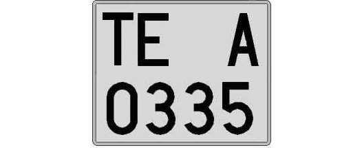 TE0335A matricula cuadrada
