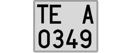 TE0349A matricula cuadrada