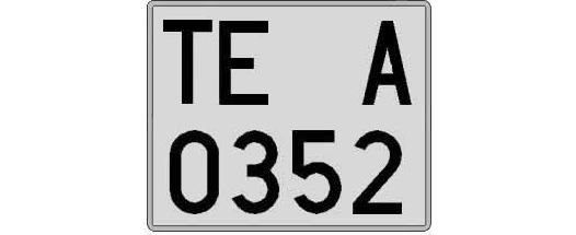 TE0352A matricula cuadrada