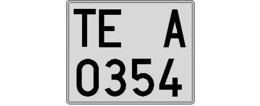 TE0354A matricula cuadrada