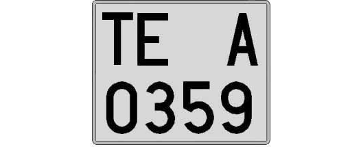 TE0359A matricula cuadrada
