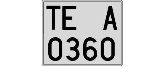 TE0360A matricula cuadrada