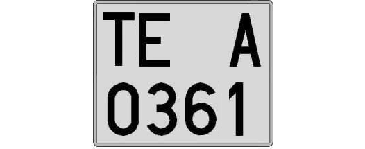 TE0361A matricula cuadrada
