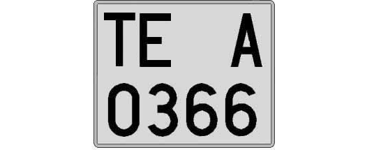 TE0366A matricula cuadrada