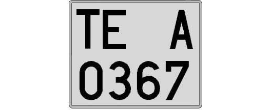 TE0367A matricula cuadrada