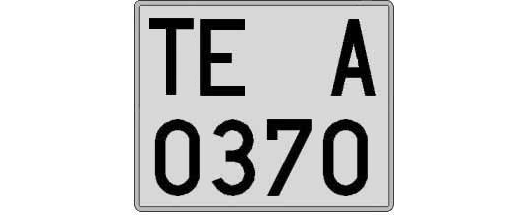 TE0370A matricula cuadrada