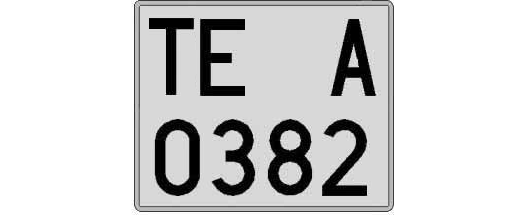 TE0382A matricula cuadrada