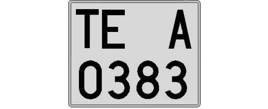 TE0383A matricula cuadrada