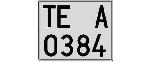 TE0384A matricula cuadrada