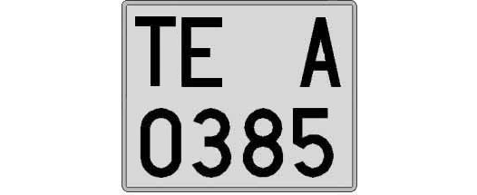 TE0385A matricula cuadrada