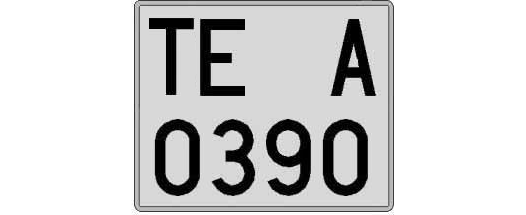 TE0390A matricula cuadrada