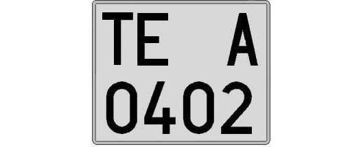 TE0402A matricula cuadrada