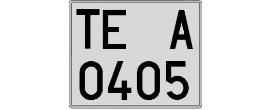 TE0405A matricula cuadrada