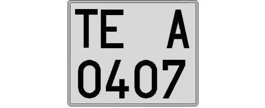 TE0407A matricula cuadrada