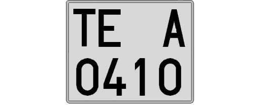 TE0410A matricula cuadrada