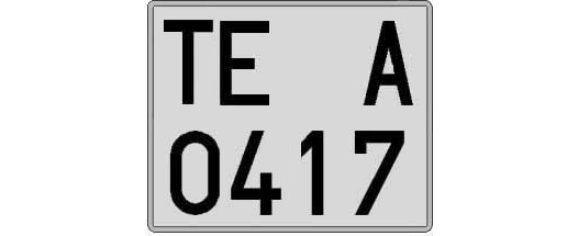 TE0417A matricula cuadrada