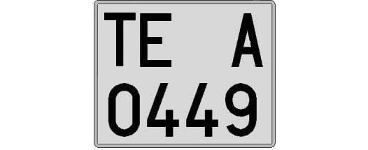 TE0449A matricula cuadrada