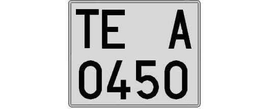 TE0450A matricula cuadrada