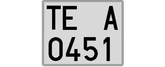 TE0451A matricula cuadrada