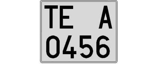 TE0456A matricula cuadrada