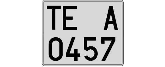TE0457A matricula cuadrada