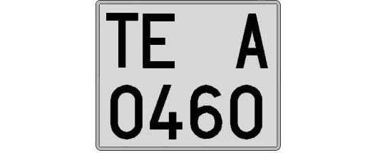 TE0460A matricula cuadrada