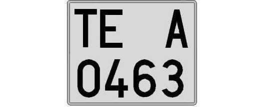 TE0463A matricula cuadrada