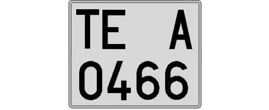 TE0466A matricula cuadrada