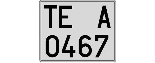 TE0467A matricula cuadrada