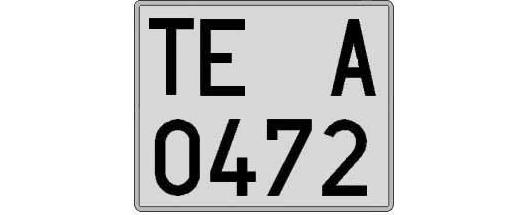 TE0472A matricula cuadrada