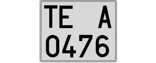 TE0476A matricula cuadrada