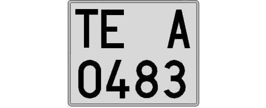 TE0483A matricula cuadrada