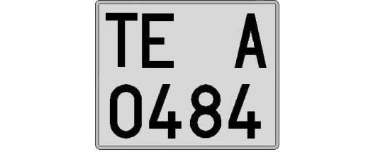 TE0484A matricula cuadrada