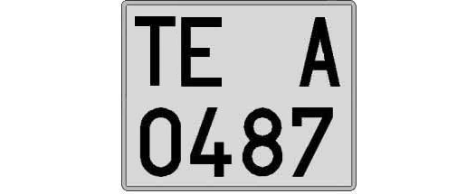 TE0487A matricula cuadrada