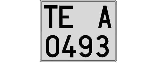 TE0493A matricula cuadrada