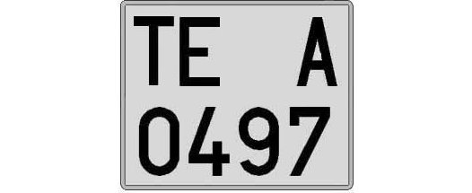TE0497A matricula cuadrada