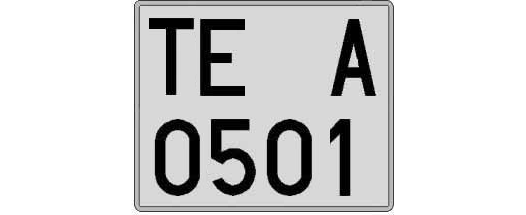 TE0501A matricula cuadrada