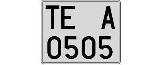 TE0505A matricula cuadrada