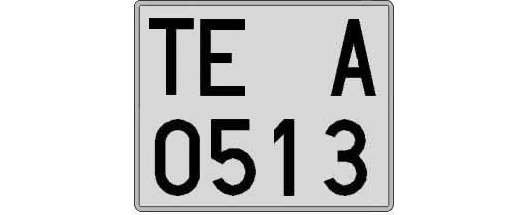 TE0513A matricula cuadrada